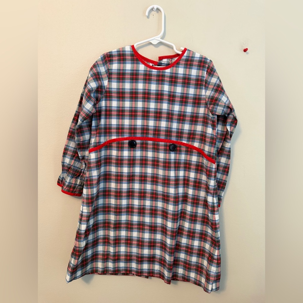 The Beaufort Bonnet Company Red Plaid Long Sleeve Dress